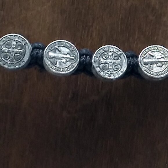 St. Benedict Medal Black Nylon Cord Unisex Bracelet NWOT - Picture 14 of 15